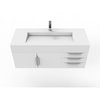 Castello Usa Nile 48" Wall Mounted White Vanity With White Top AndAnd Chrome Handles CB-MC-48W-CHR-2053-WH